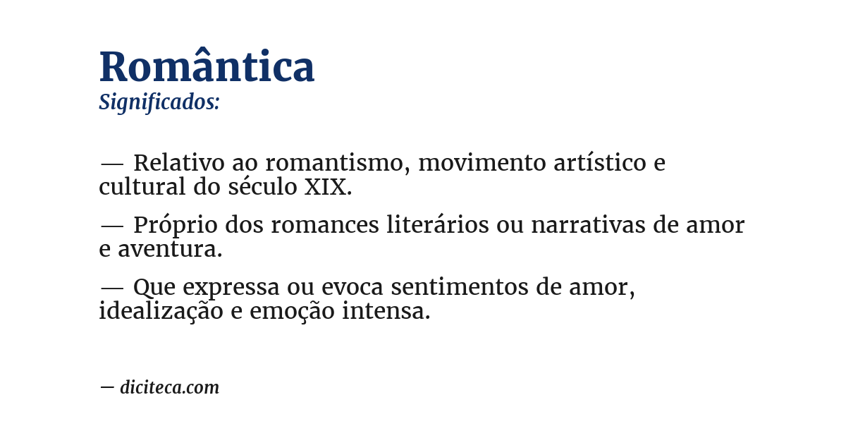 Significado de romântica