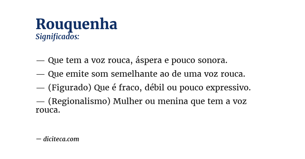 Significado de rouquenha