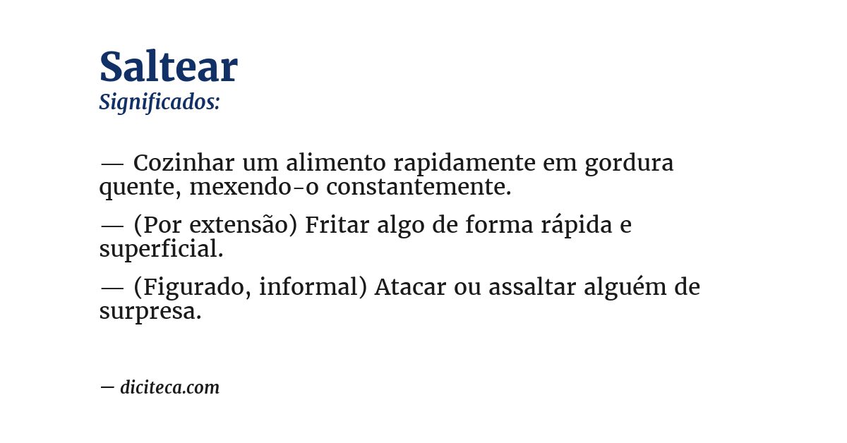 Significado de saltear