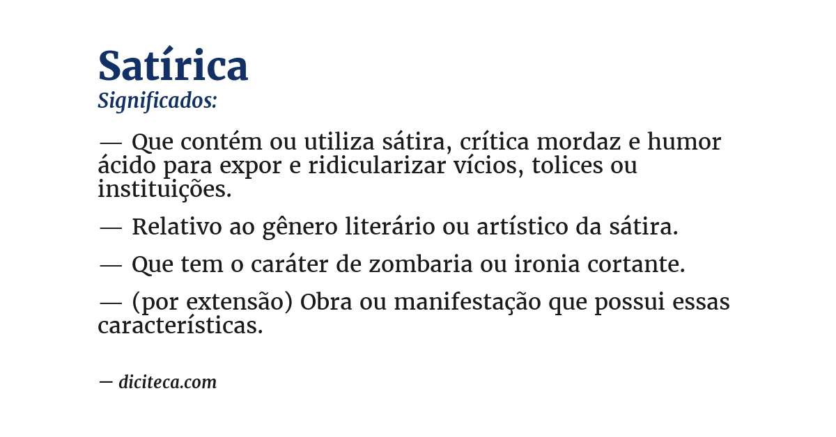 Significado de satírica