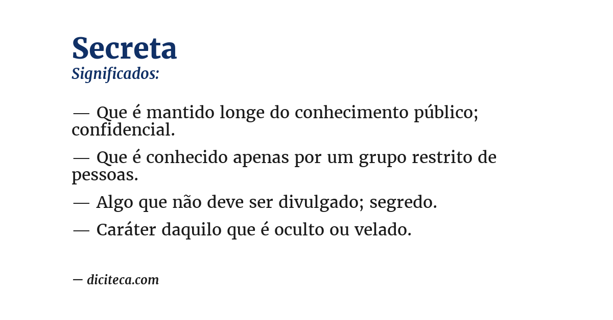 Significado de secreta