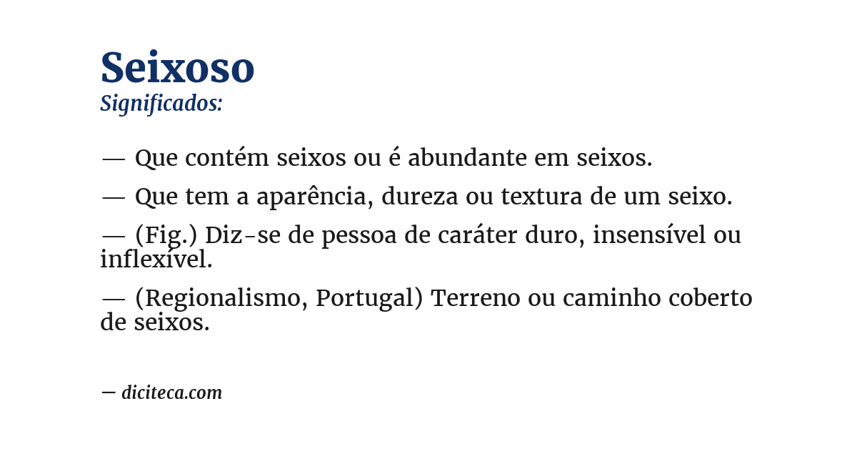Significado de seixoso