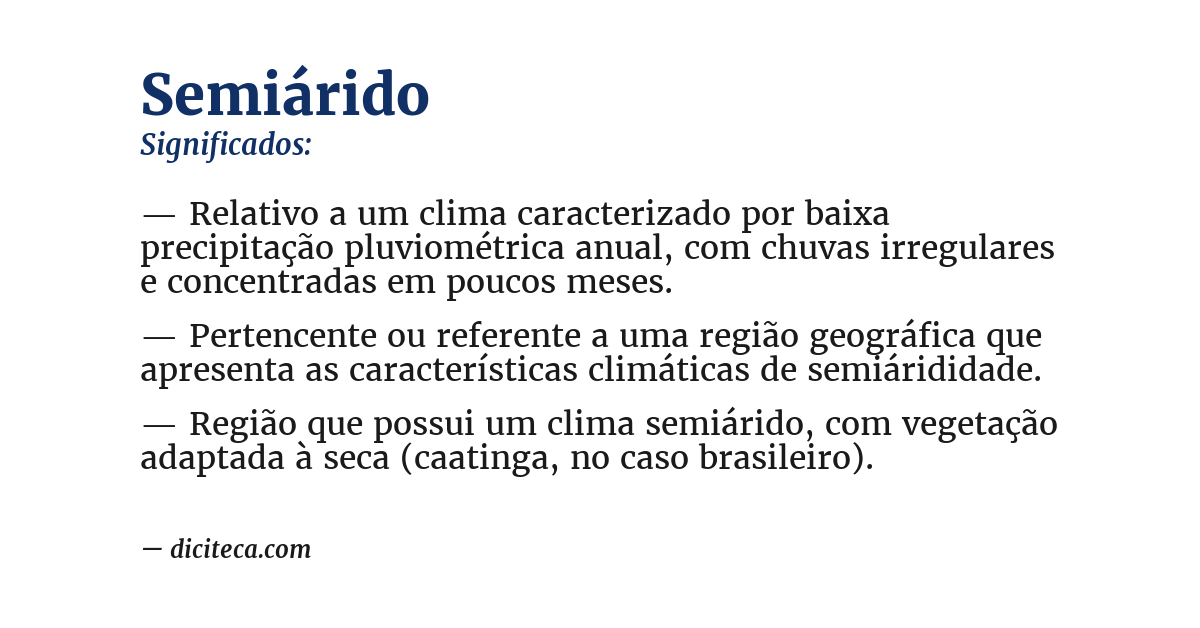 Significado de semiárido