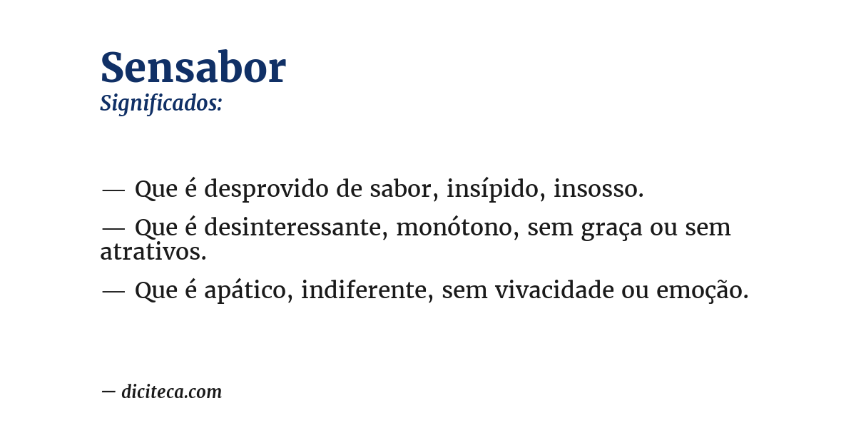 Significado de sensabor