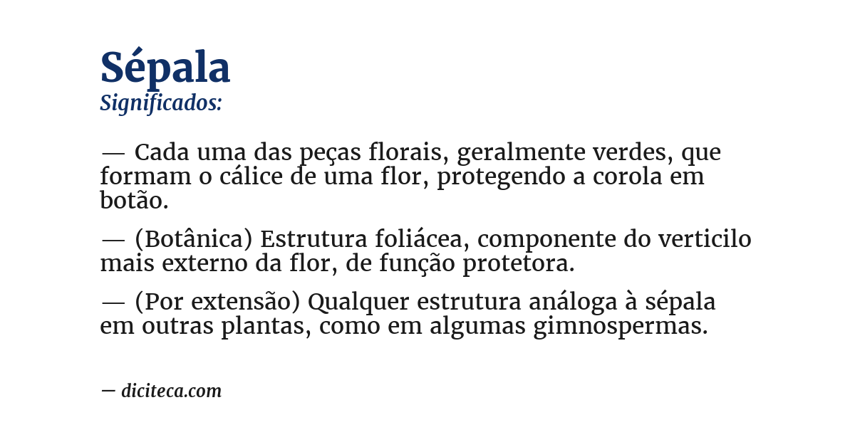 Significado de sépala