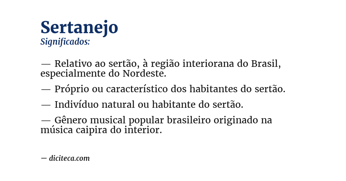 Significado de sertanejo