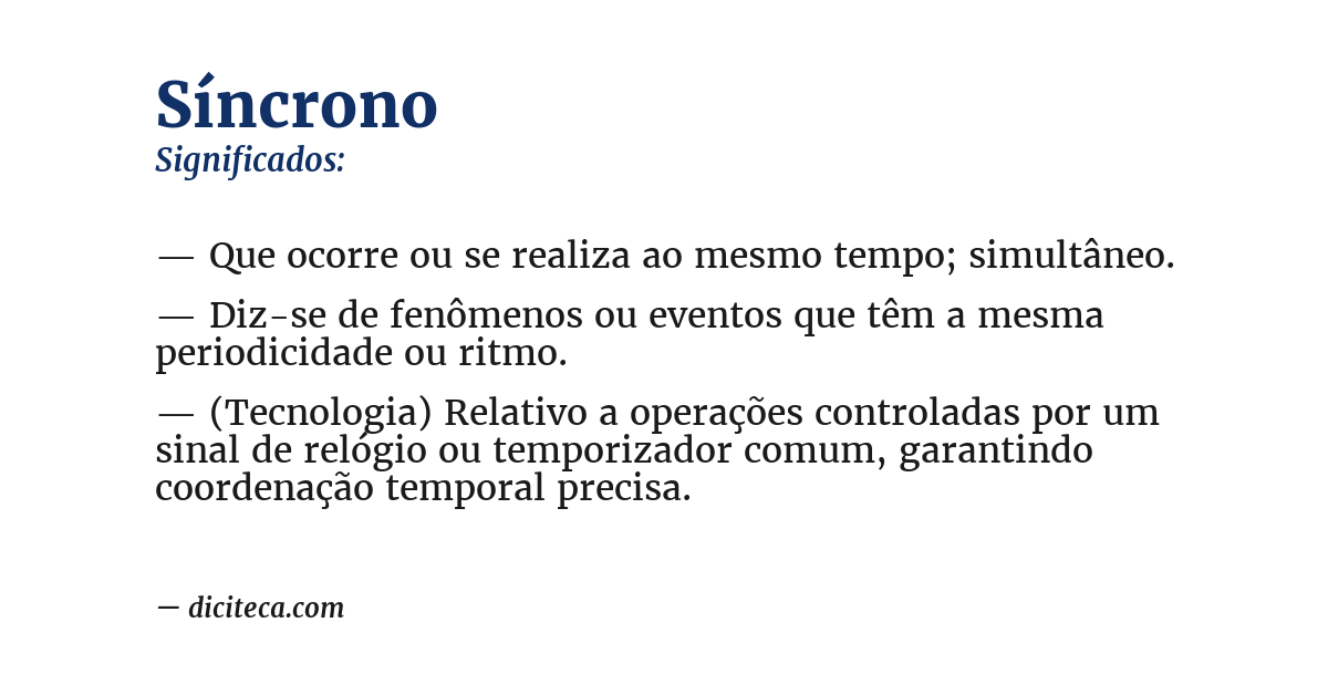 Significado de síncrono