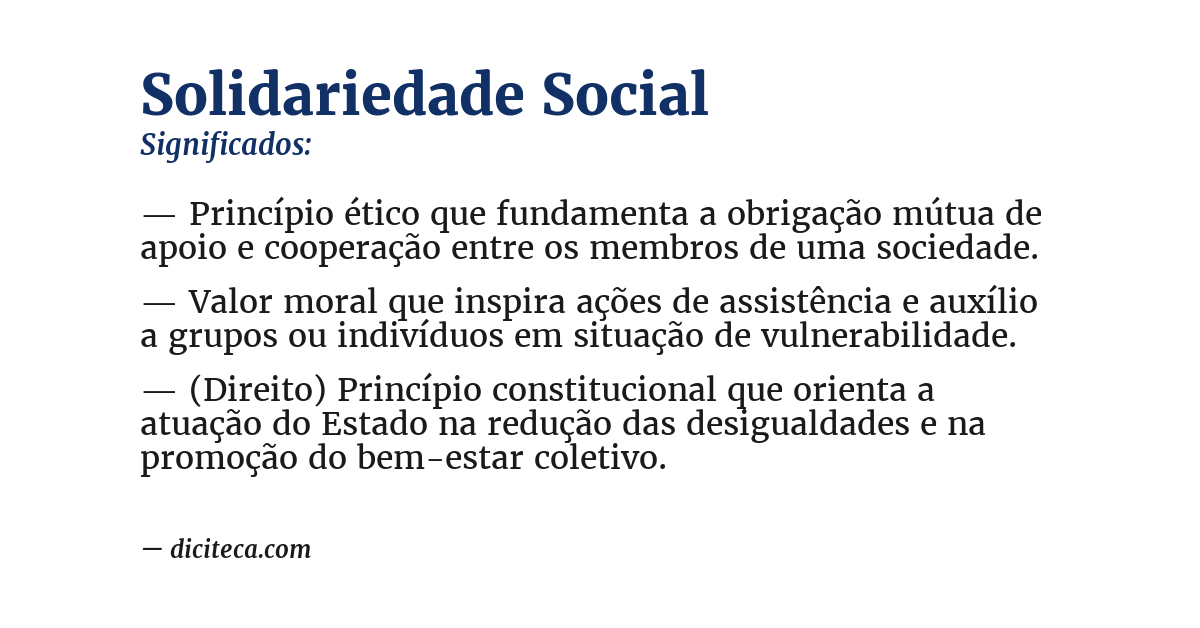 Significado de solidariedade social