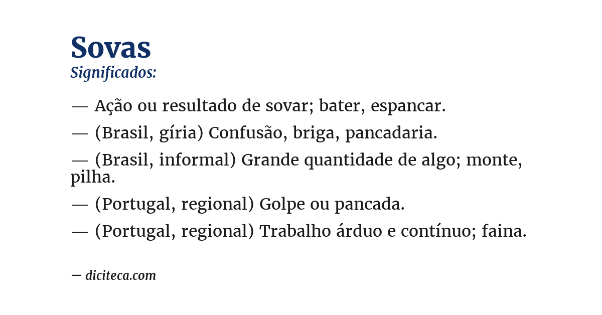 Significado de sovas