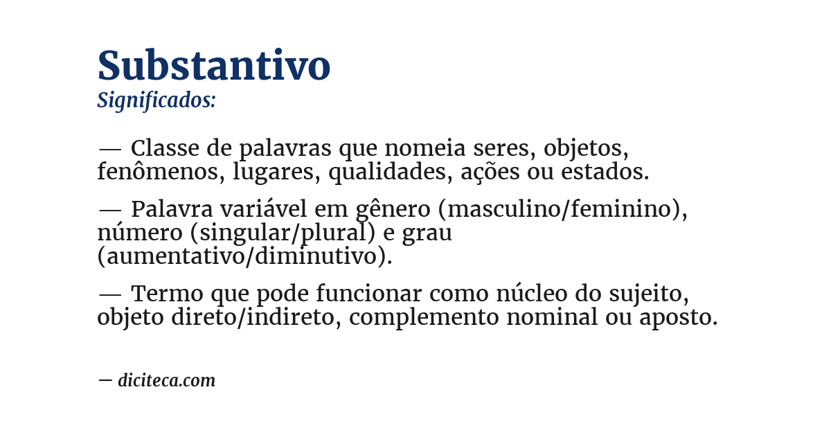 Significado de substantivo