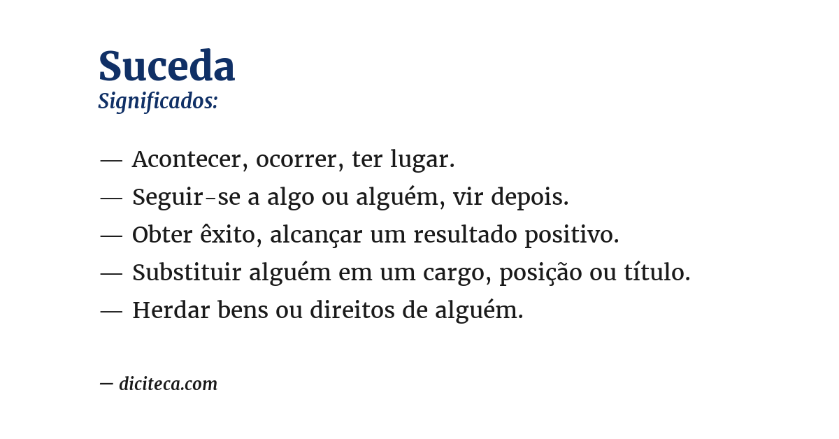 Significado de suceda