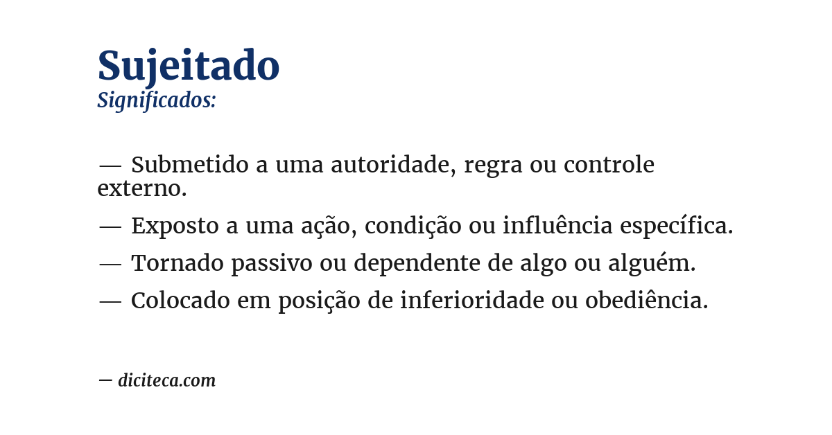 Significado de sujeitado