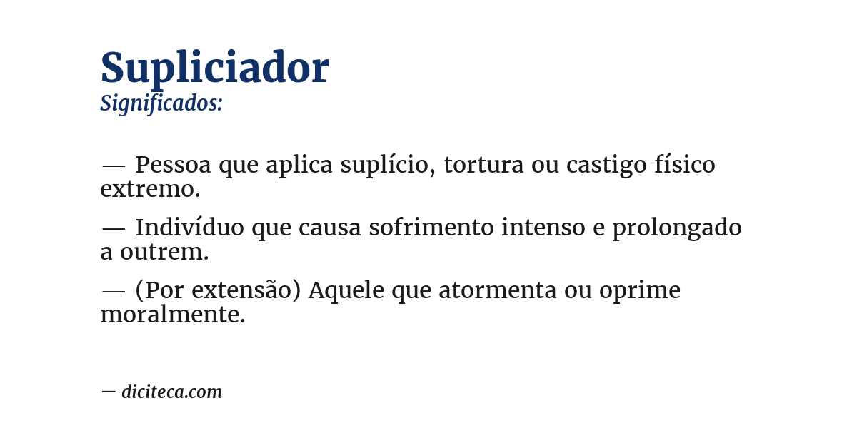 Significado de supliciador