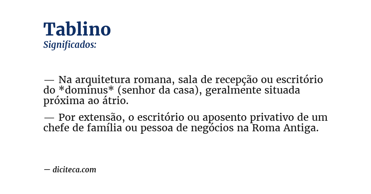 Significado de tablino