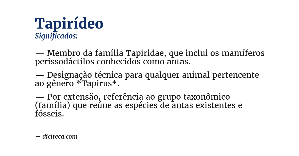 Significado de tapirídeo
