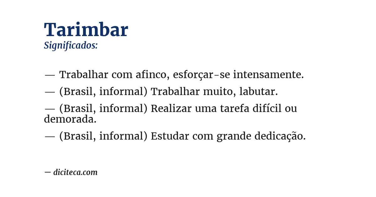 Significado de tarimbar