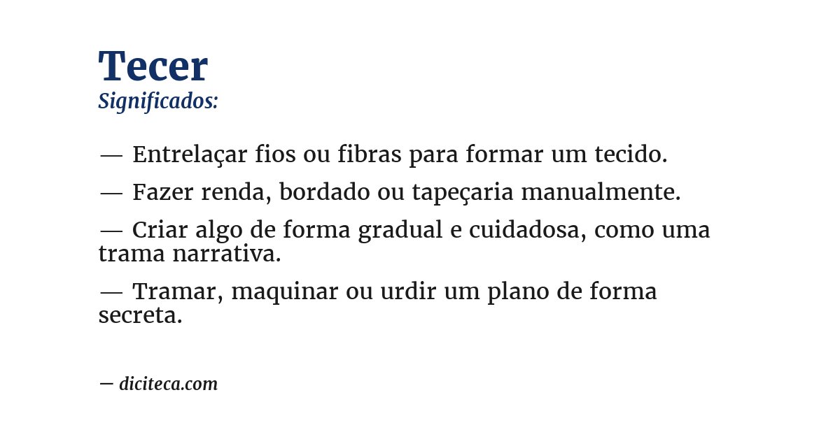 Significado de tecer