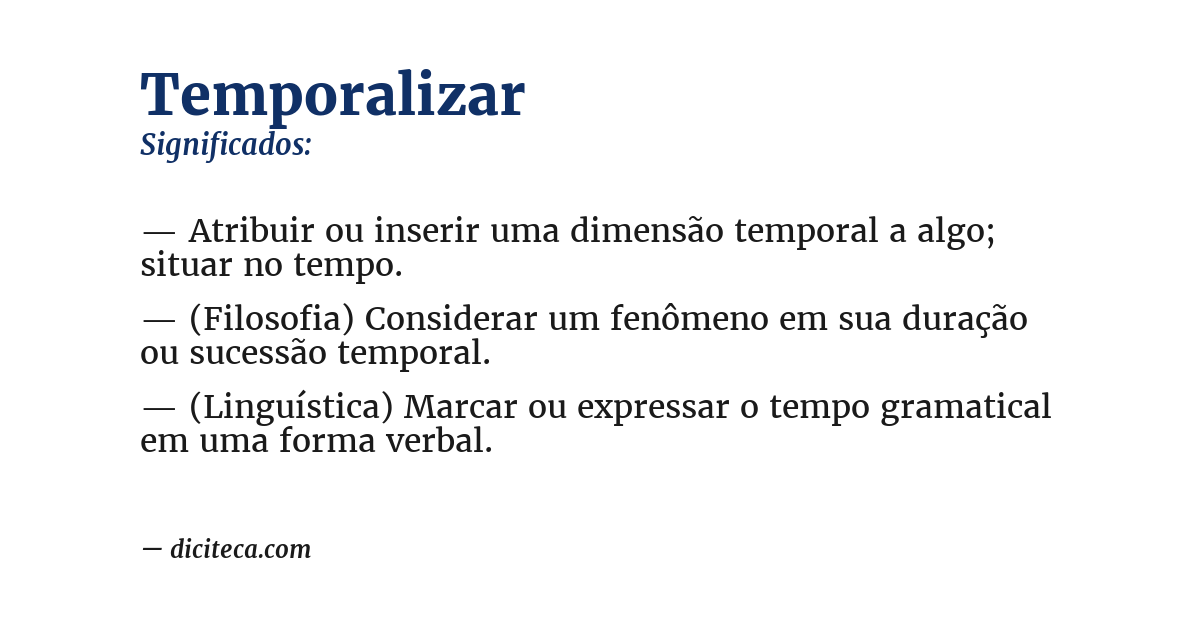 Significado de temporalizar