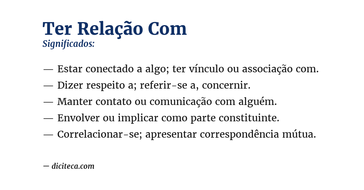 Significado de ter relação com