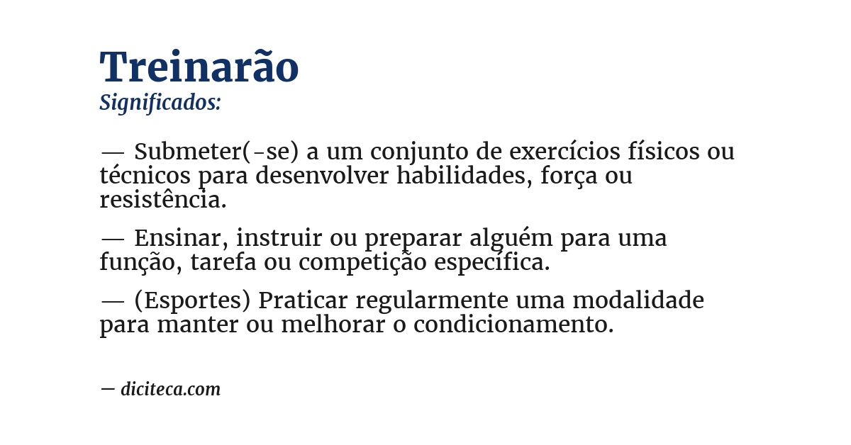 Significado de treinarão
