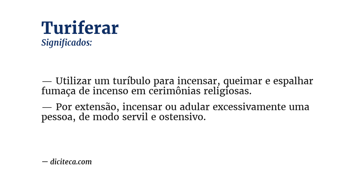 Significado de turiferar