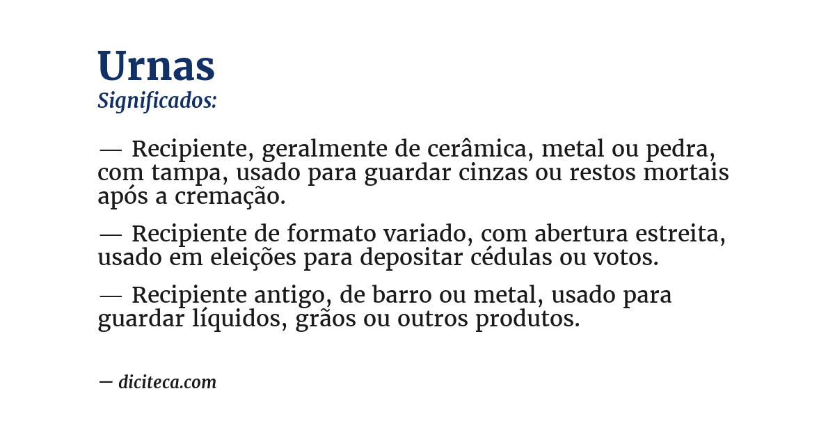 Significado de urnas