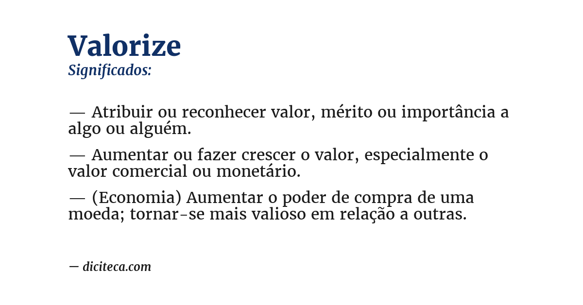 Significado de valorize