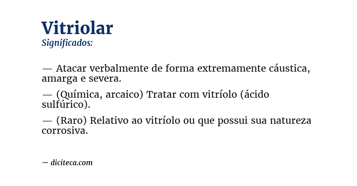Significado de vitriolar