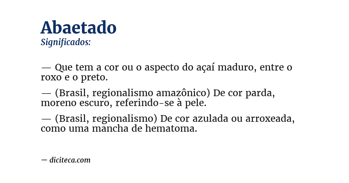 Significado de abaetado