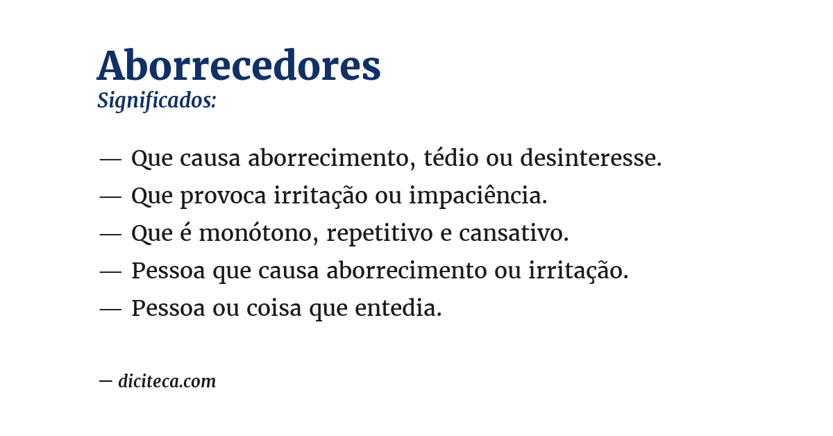 Significado de aborrecedores