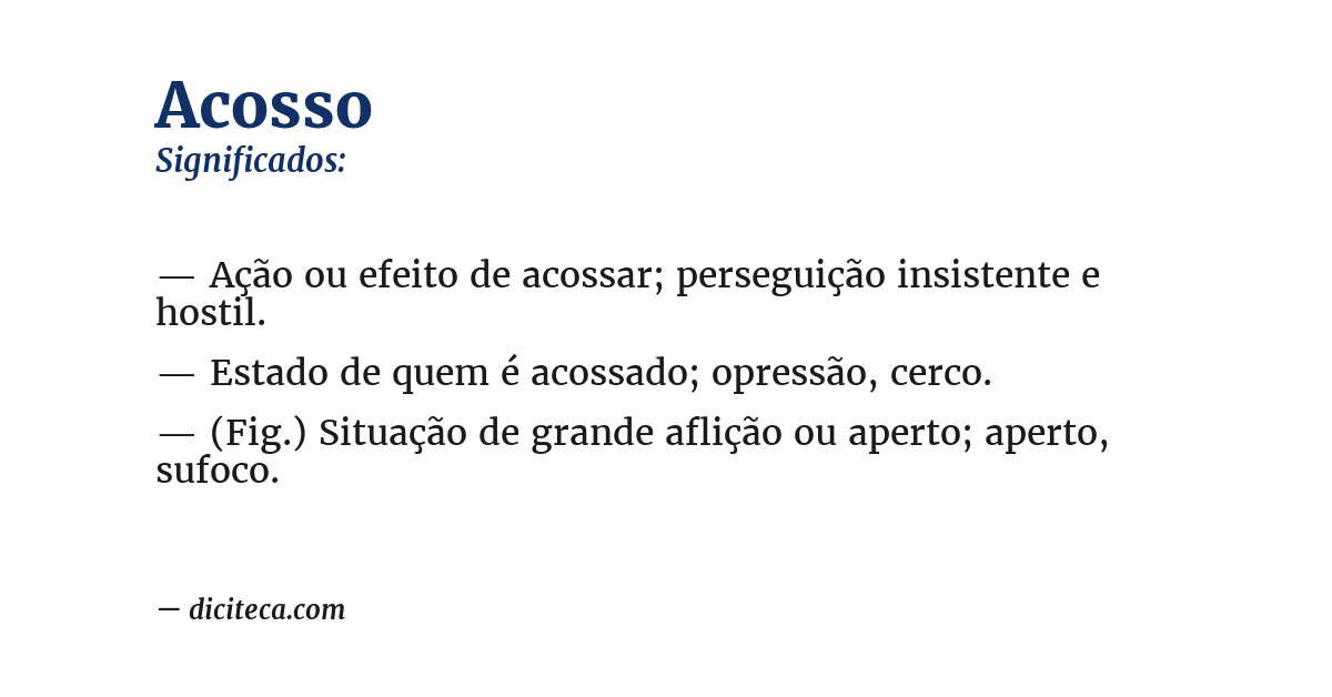Significado de acosso