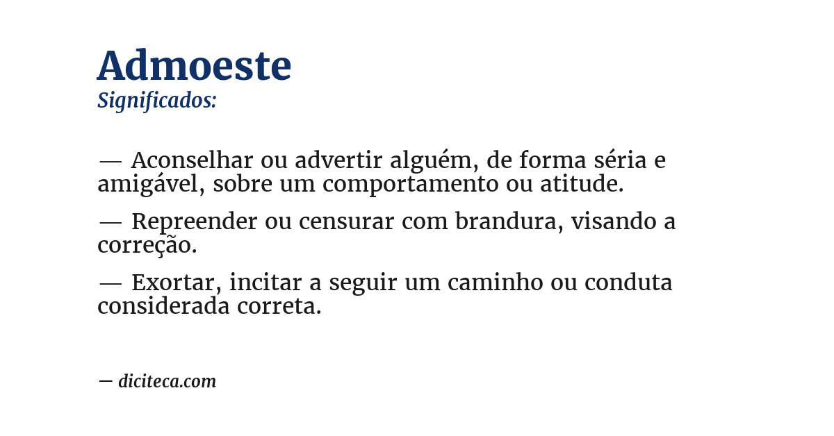 Significado de admoeste