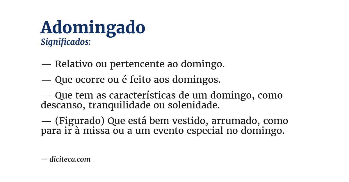 Significado de adomingado