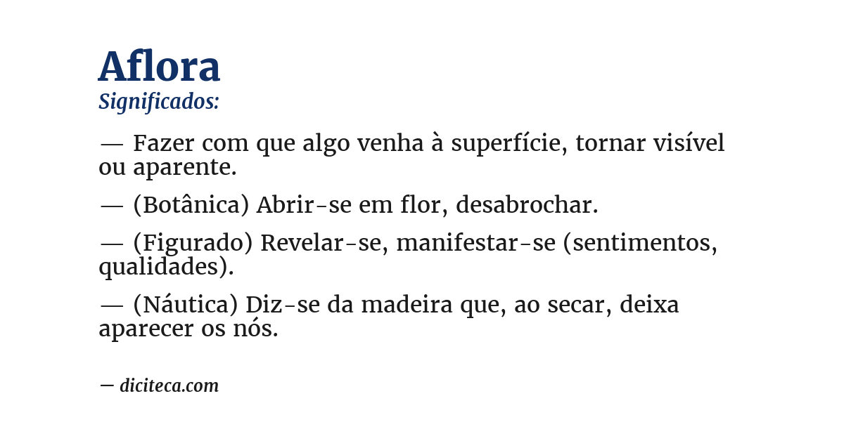 Significado de aflora