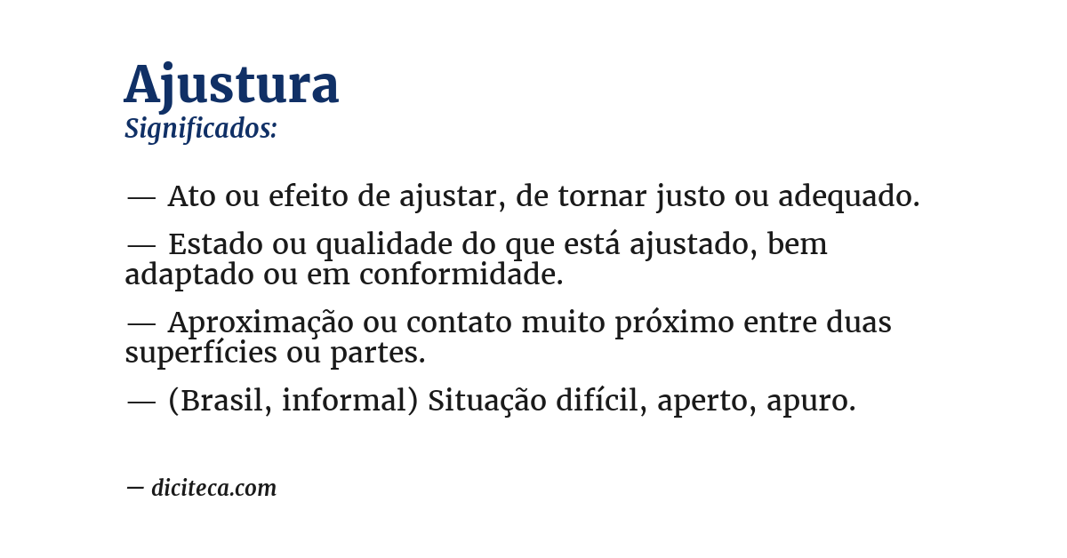Significado de ajustura
