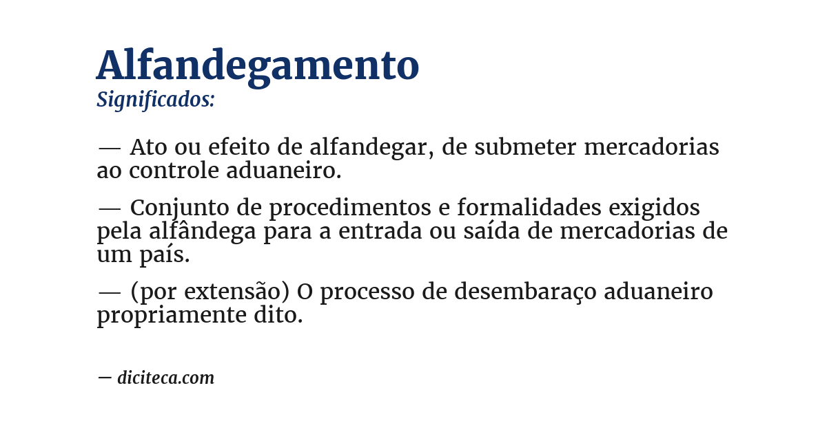 Significado de alfandegamento
