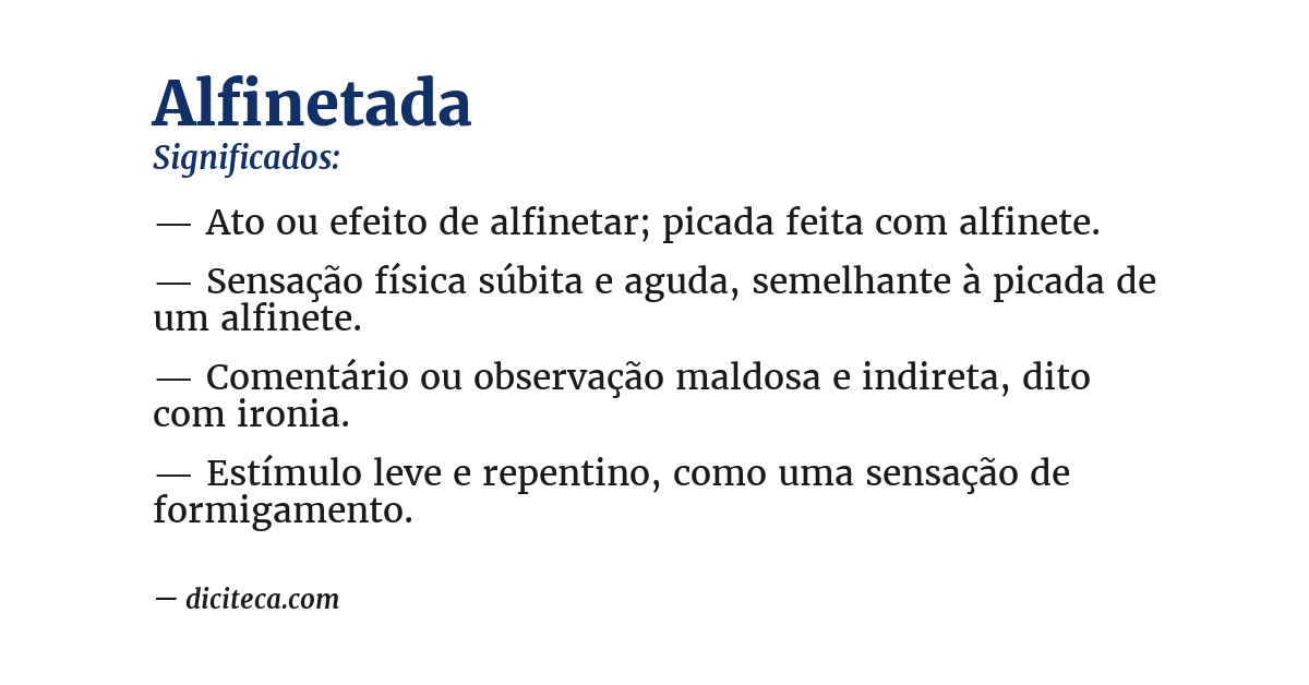 Significado de alfinetada