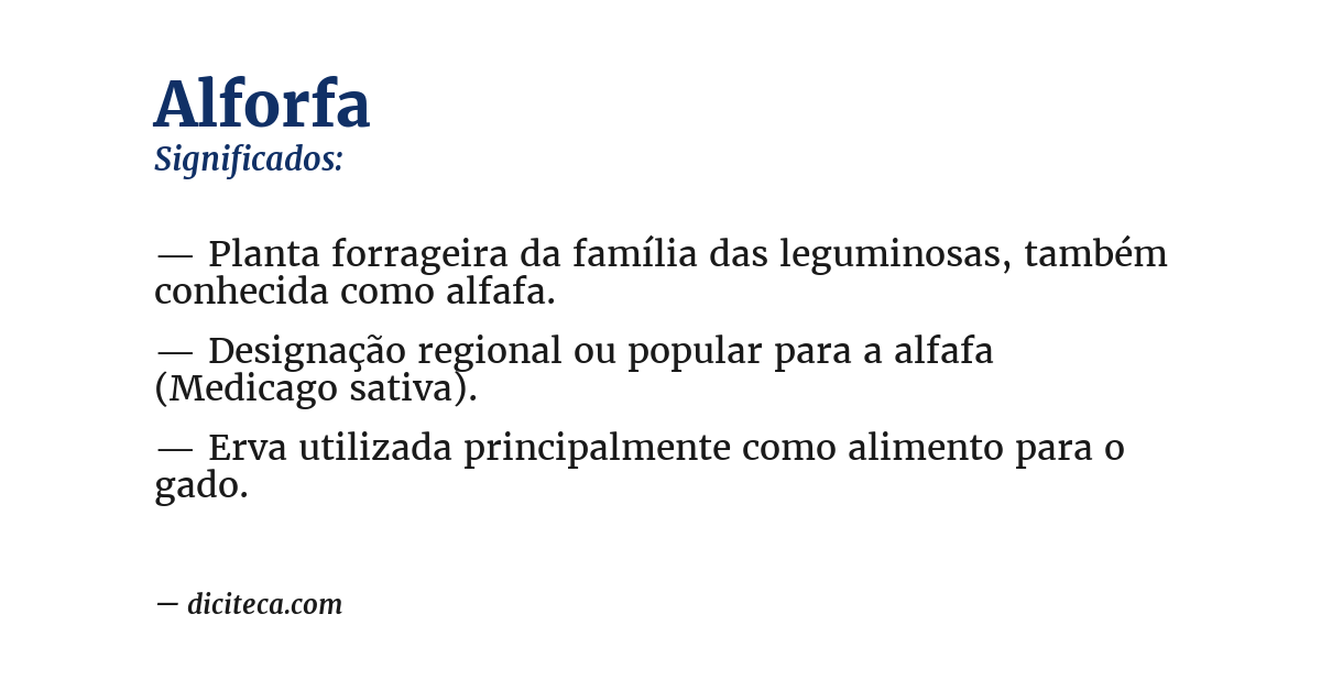 Significado de alforfa