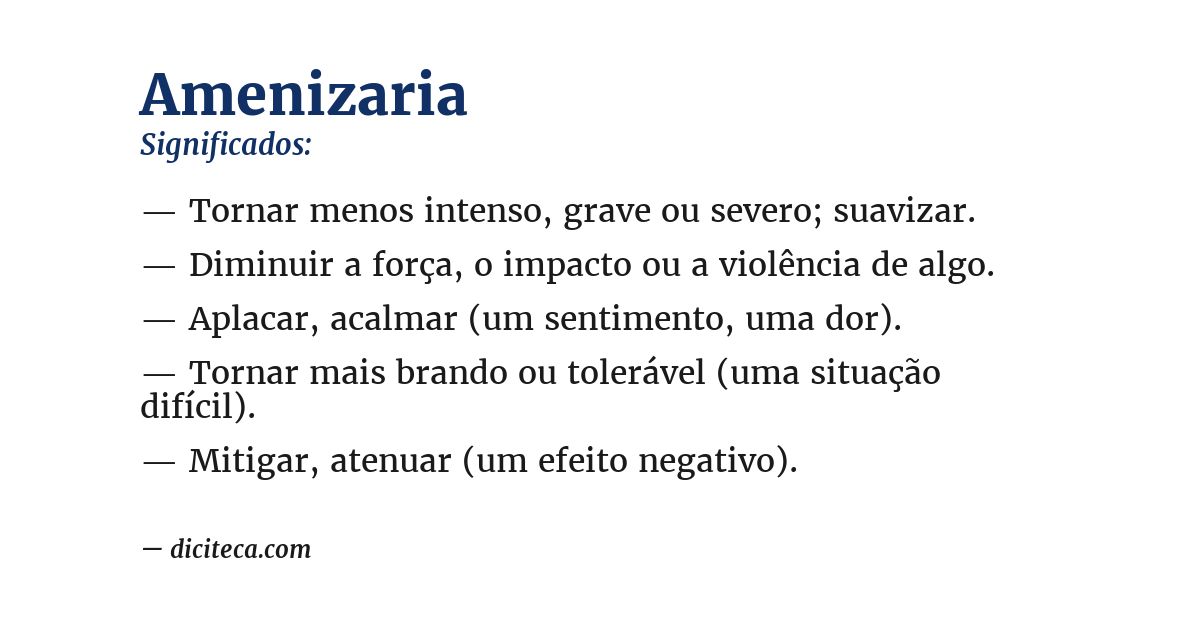 Significado de amenizaria