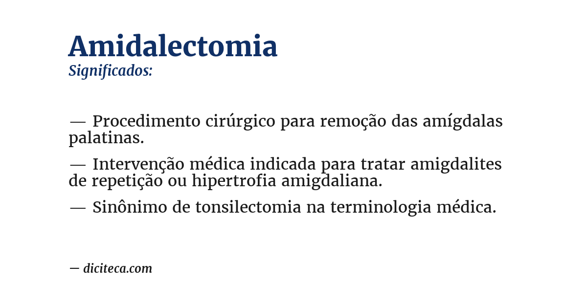 Significado de amidalectomia