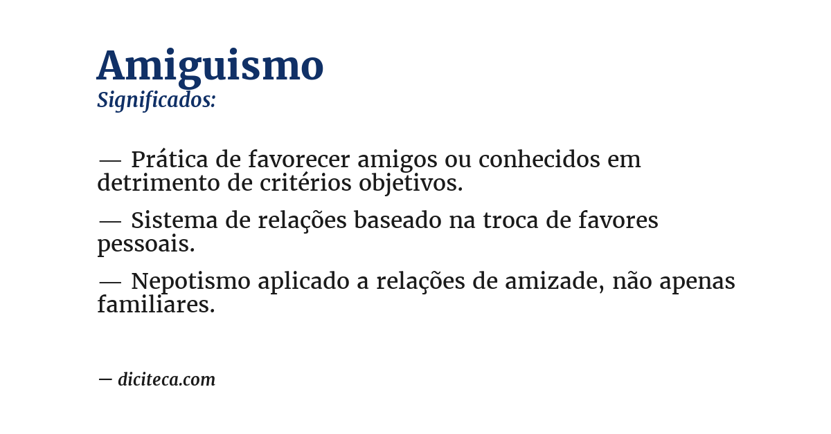 Significado de amiguismo