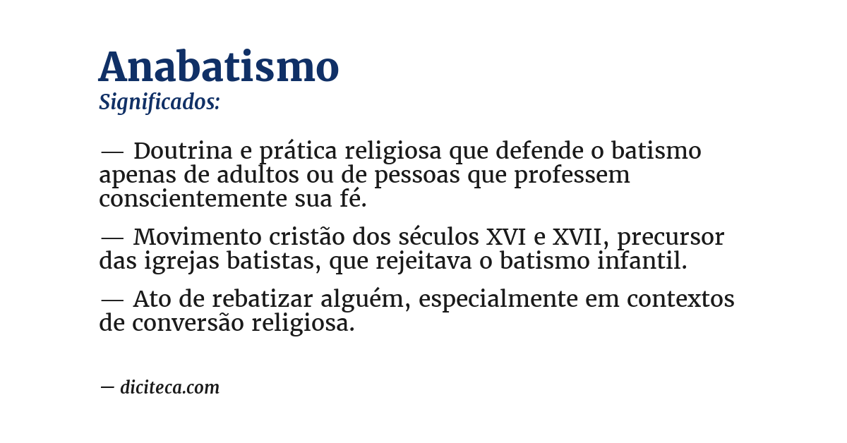 Significado de anabatismo