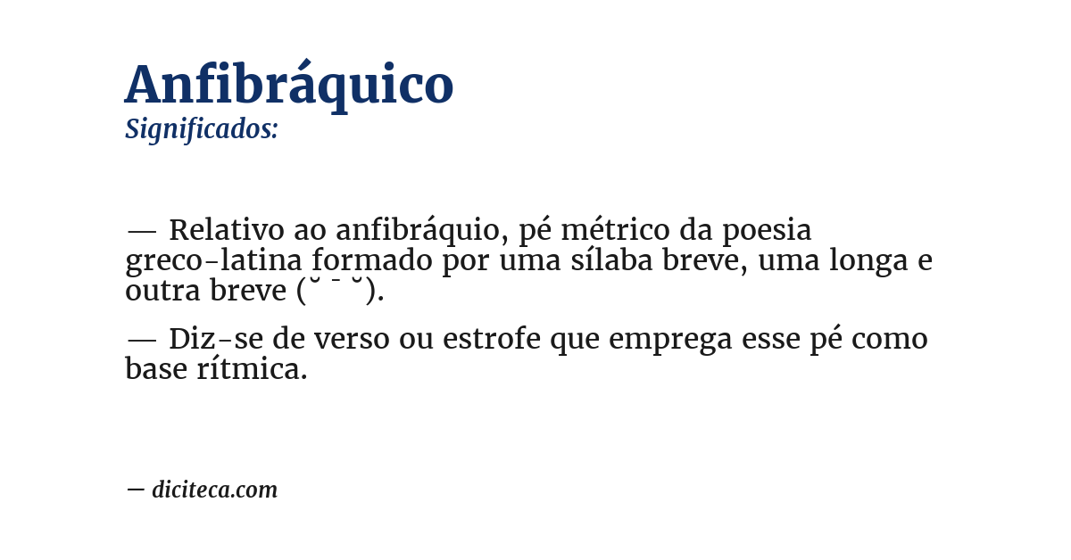 Significado de anfibráquico