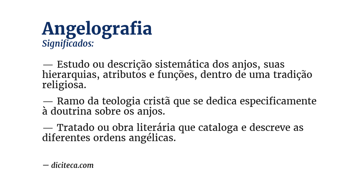Significado de angelografia
