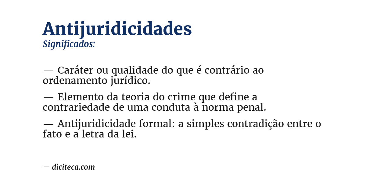 Significado de antijuridicidades