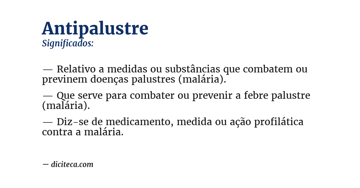 Significado de antipalustre
