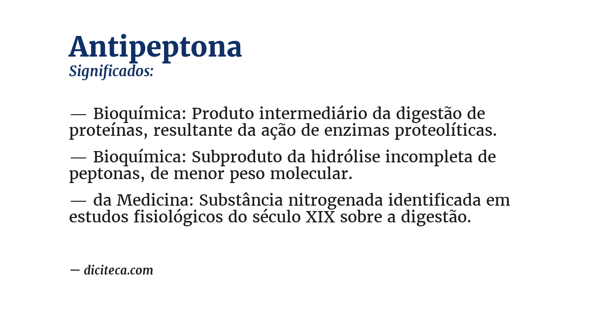 Significado de antipeptona