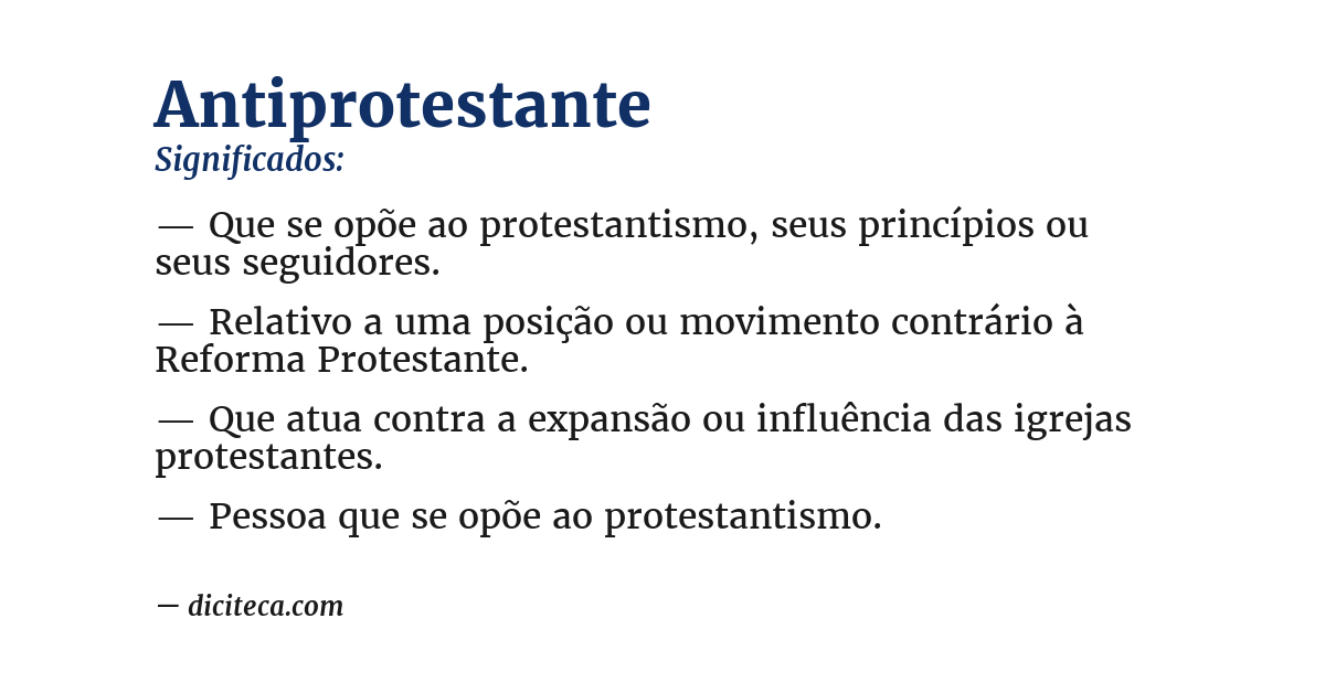 Significado de antiprotestante