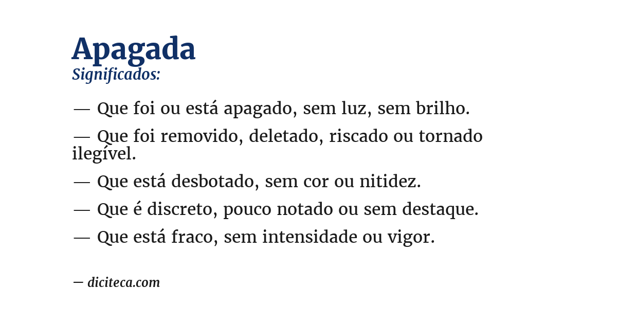 Significado de apagada