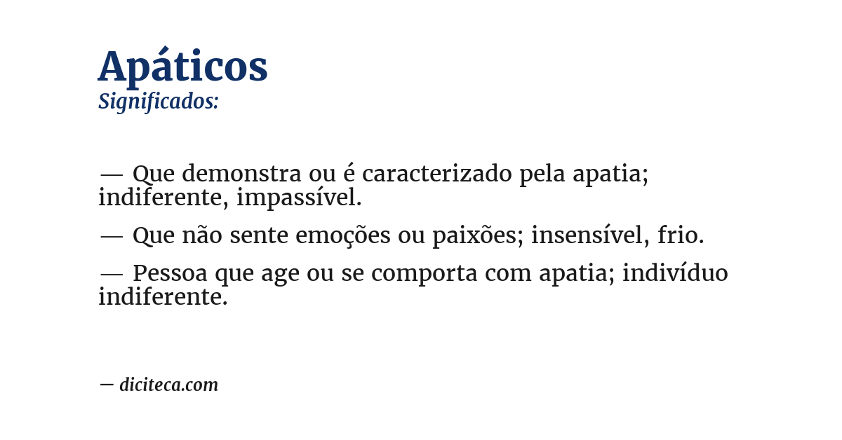 Significado de apáticos